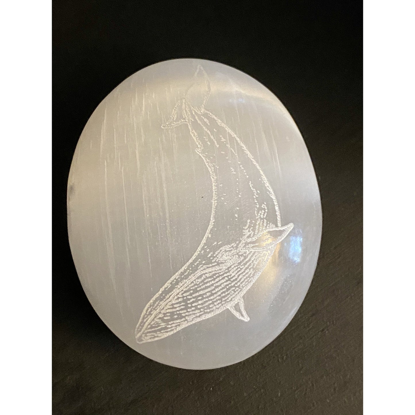 Whale Selenite Palmstone by Zen and Meow