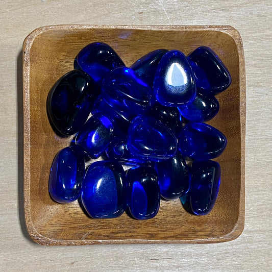 Indigo Obsidian  GLASS MANMADE TUMBLED Indigo Obsidian by Zen and Meow