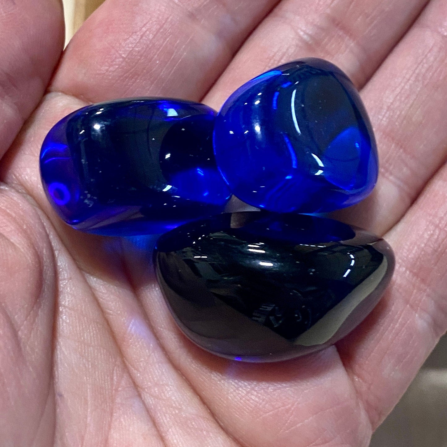 Indigo Obsidian  GLASS MANMADE TUMBLED Indigo Obsidian by Zen and Meow