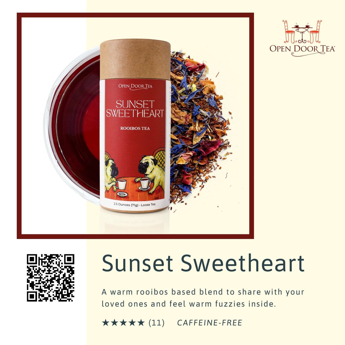 Rooibos Tea Sampler | 3 Loose Leaf Teas for Gifts & Tastings by Open Door Tea