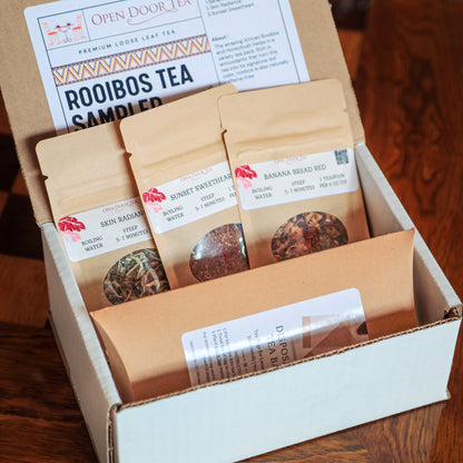 Rooibos Tea Sampler | 3 Loose Leaf Teas for Gifts & Tastings by Open Door Tea