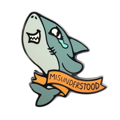 Misunderstood Shark Pin by Kolorspun