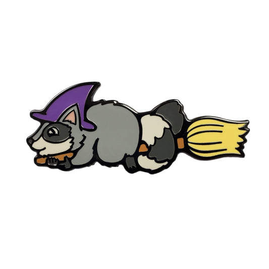 Witch Raccoon Enamel Pin by Kolorspun