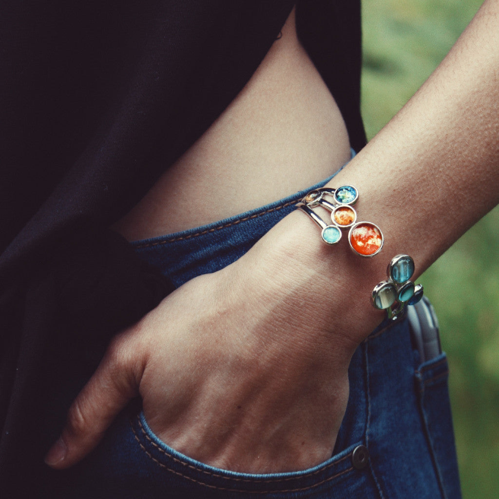 Open Solar System Cuff Bracelet by Yugen Handmade