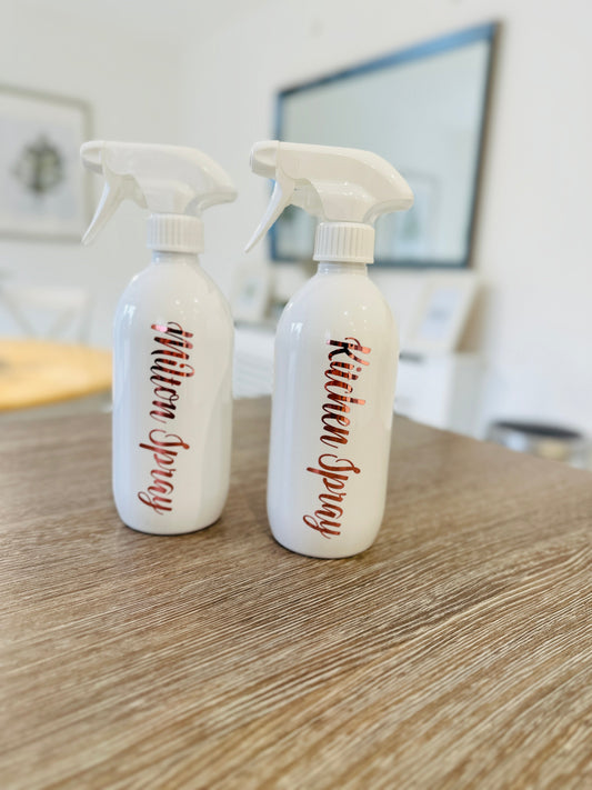 Set Of 2 Personalised Spray Bottles 500ml (Font choices 2nd Image) - Any Wording by WinsterCreations™ Official Store