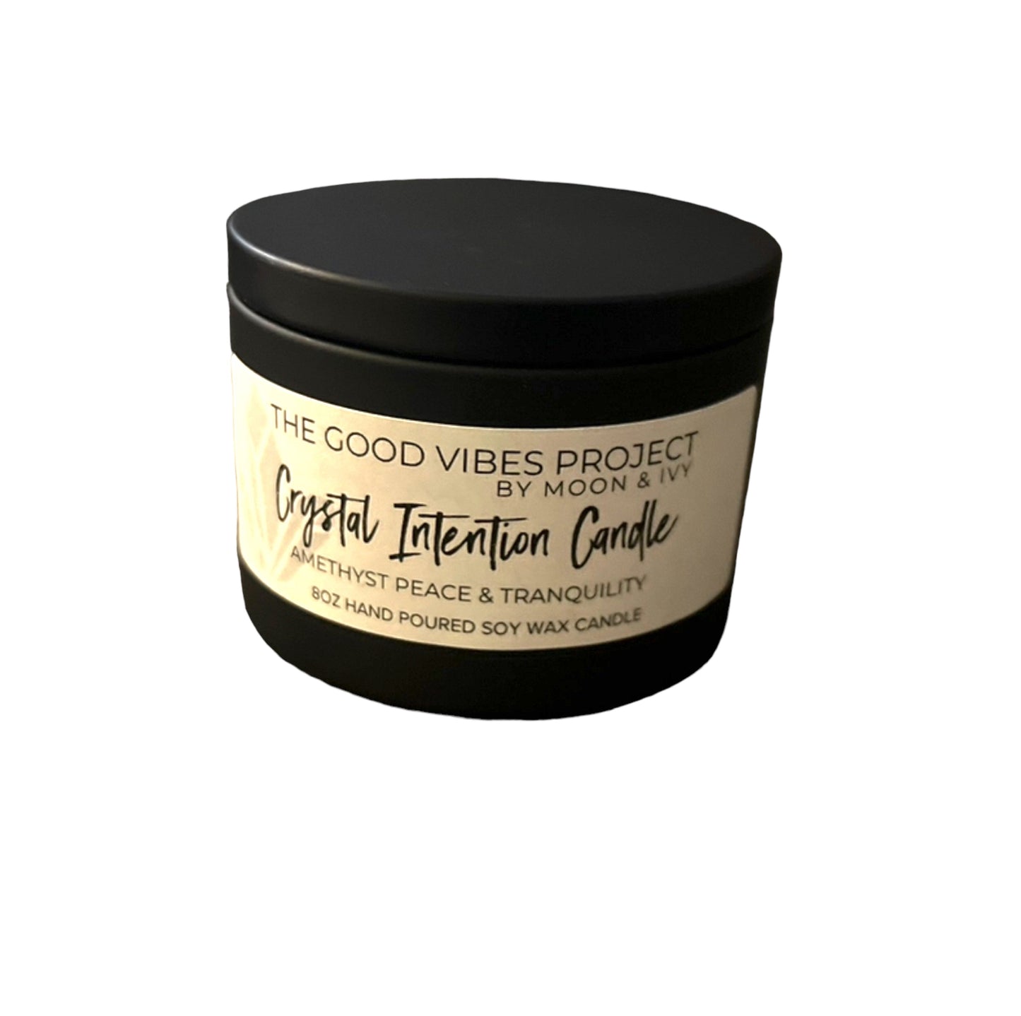 THE GOOD VIBES COLLECTION -  7oz CRYSTAL INTENTION CANDLE by Moon & Ivy