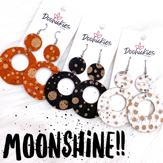 2.5" Moonshine Double O Collection (Cork) -Earrings by Doohickies Wholesale