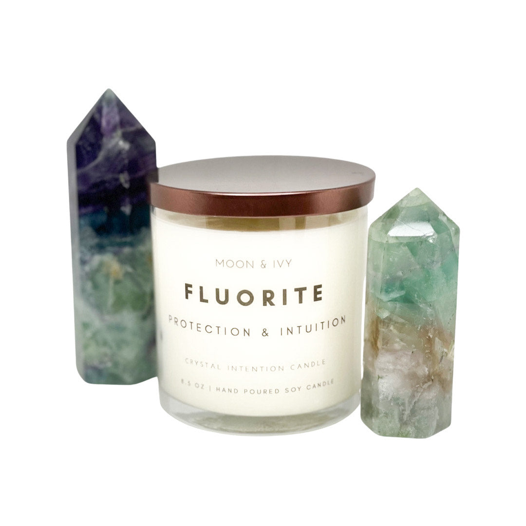 Fluorite Crystal Intention Candle by Moon & Ivy