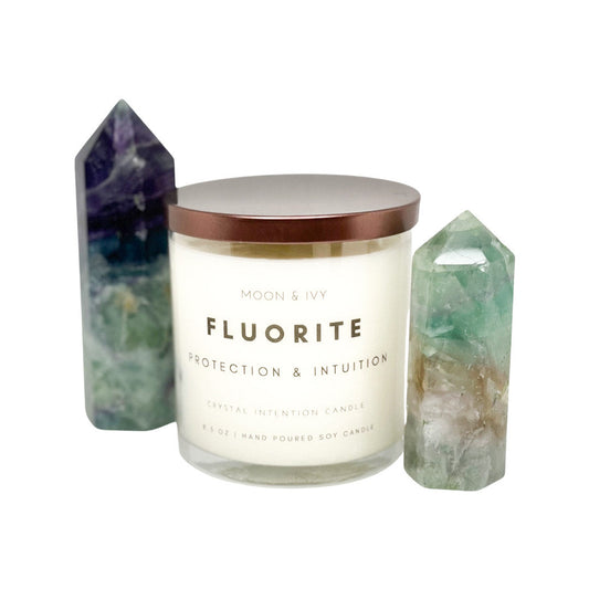 Fluorite Crystal Intention Candle by Moon & Ivy