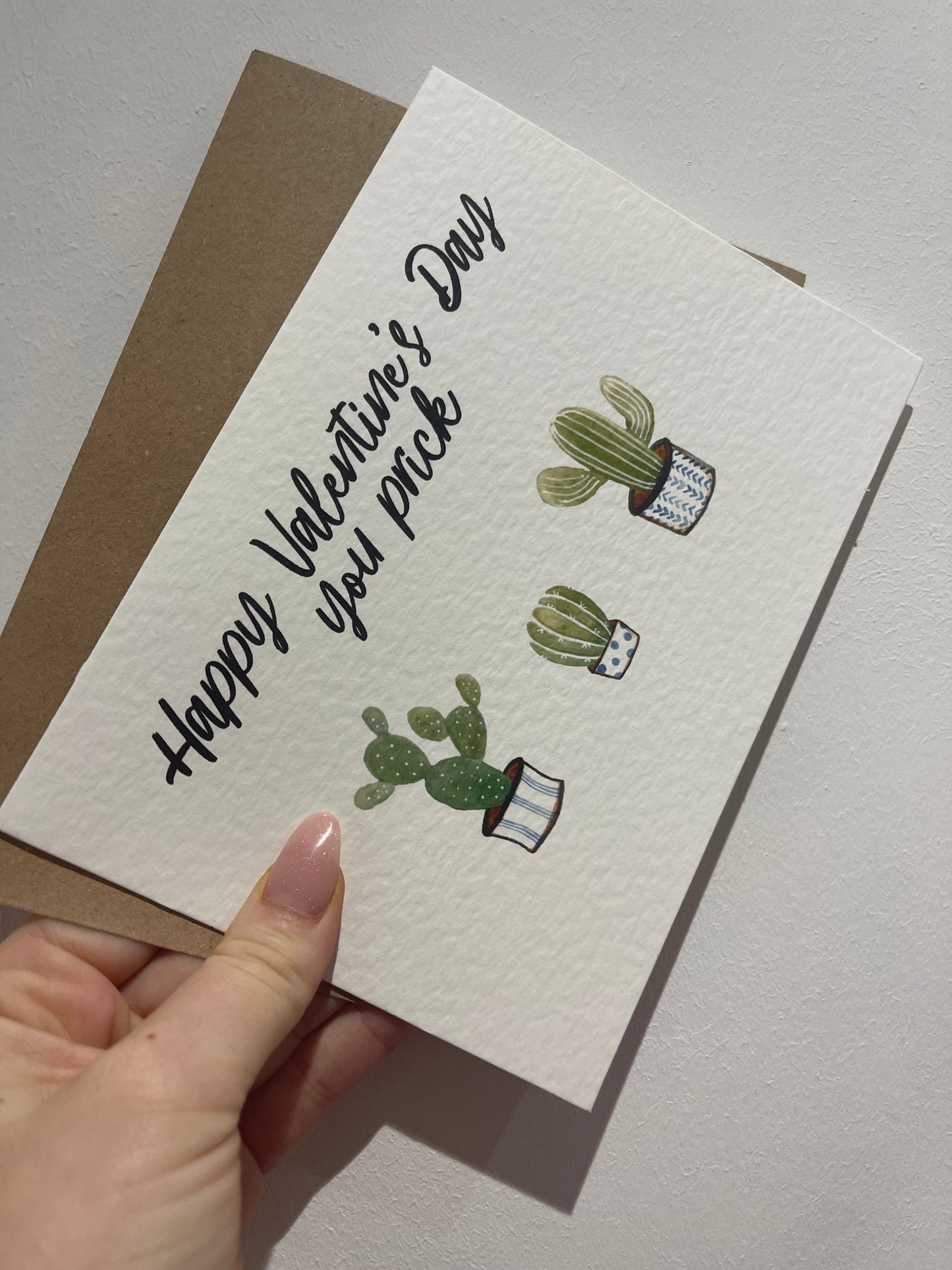 You Prick Cactus Valentines Day Funny Humorous Hammered Card & Envelope by WinsterCreations™ Official Store