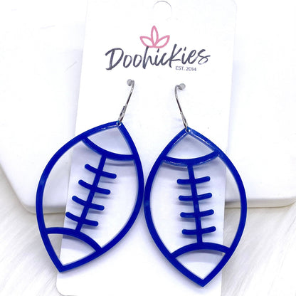 2" Custom Acrylic Cutout Footballs -Sports Earrings by Doohickies Wholesale