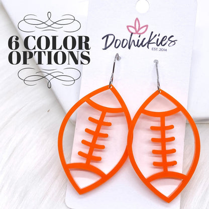 2" Custom Acrylic Cutout Footballs -Sports Earrings by Doohickies Wholesale