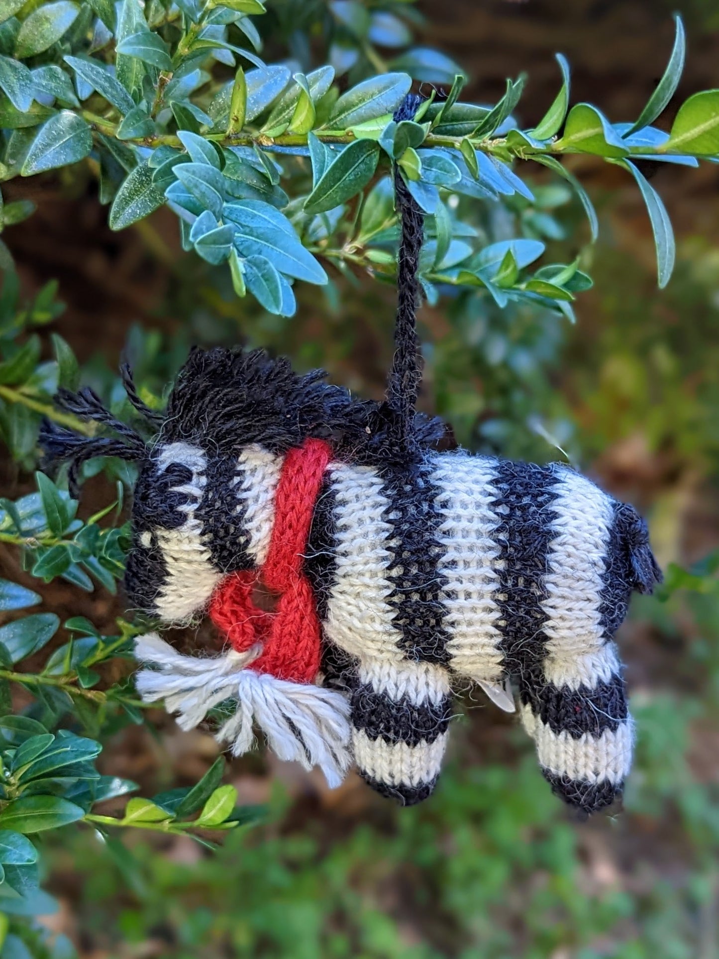 Zebra with Scarf Ornament by Ash & Rose