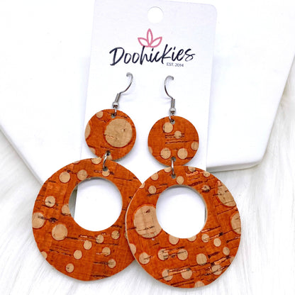 2.5" Moonshine Double O Collection (Cork) -Earrings by Doohickies Wholesale