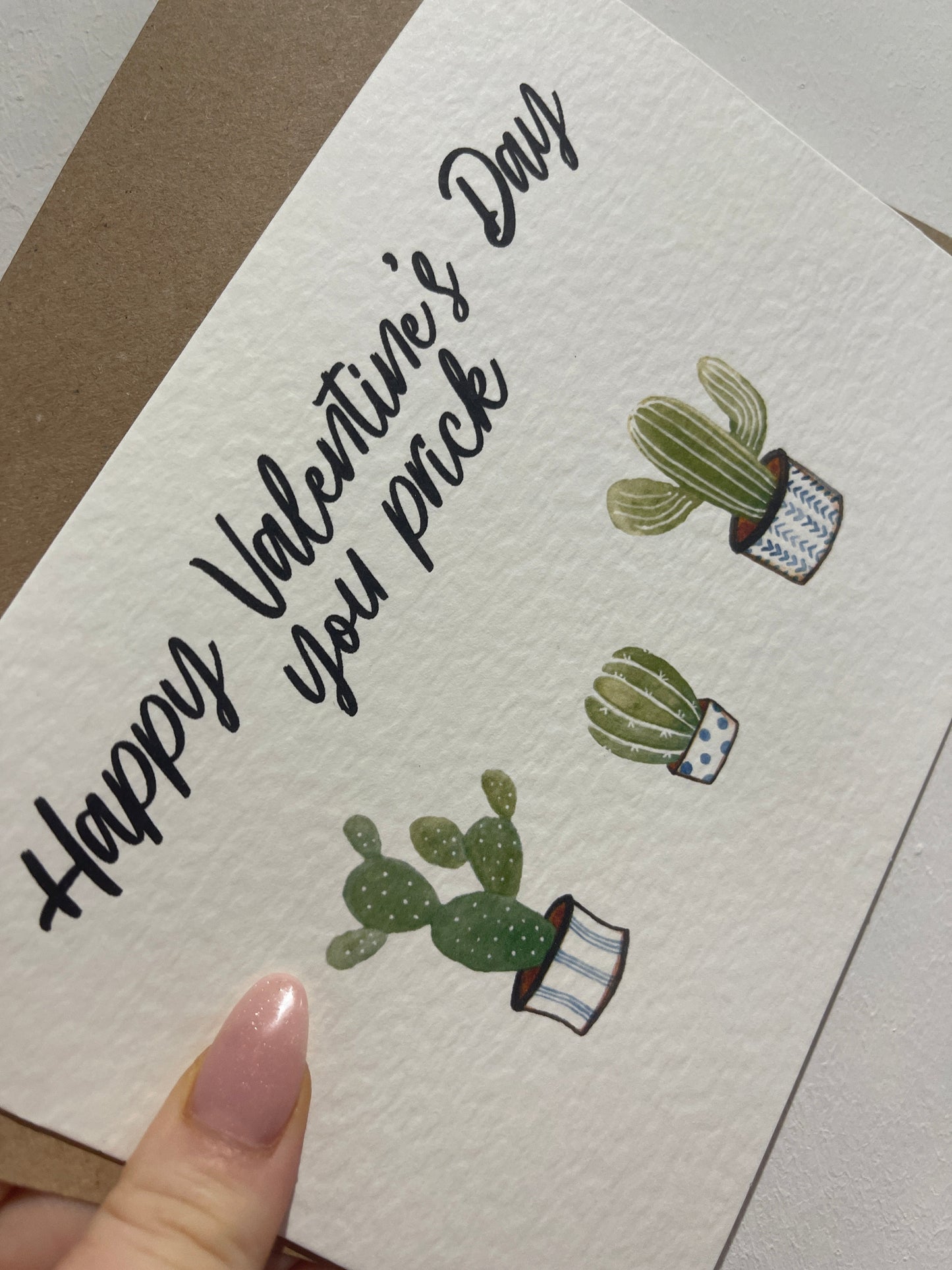 You Prick Cactus Valentines Day Funny Humorous Hammered Card & Envelope by WinsterCreations™ Official Store