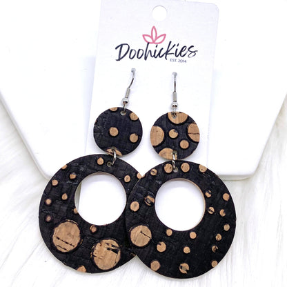 2.5" Moonshine Double O Collection (Cork) -Earrings by Doohickies Wholesale