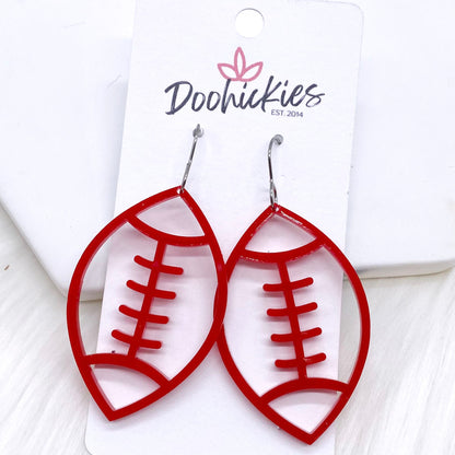 2" Custom Acrylic Cutout Footballs -Sports Earrings by Doohickies Wholesale