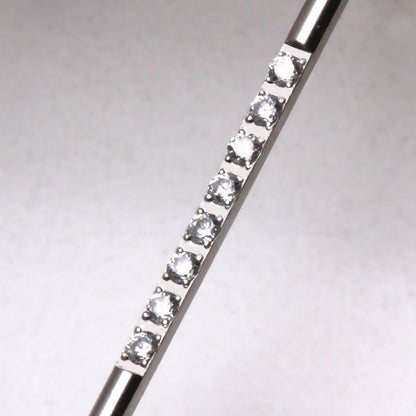 316L Stainless Steel Multi CZ Industrial Barbell by Fashion Hut Jewelry