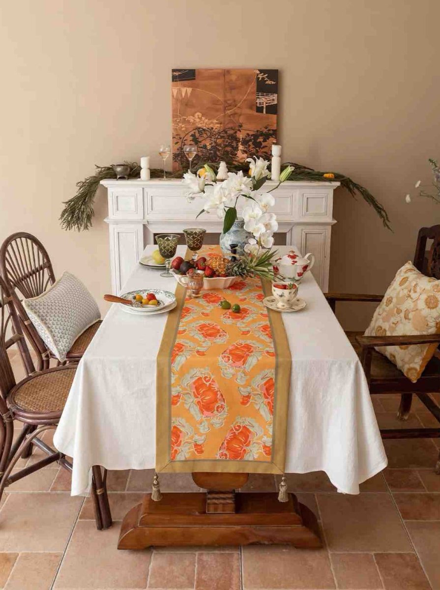 Italian Style Decorative Table Runner for Elegant Fall Table Setting by INSPECIAL HOME