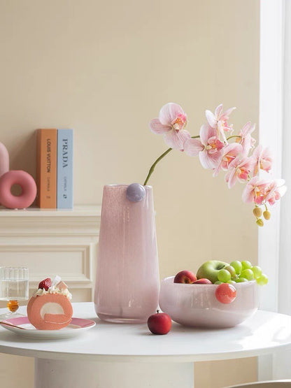 Jelly Bean Cylinder Vase - Whimsical Dopamine Centerpiece Vase for Gorgeous Tablescape by INSPECIAL HOME