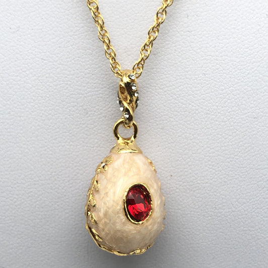 Pink Egg Pendant Gold Necklace by Keren Kopal