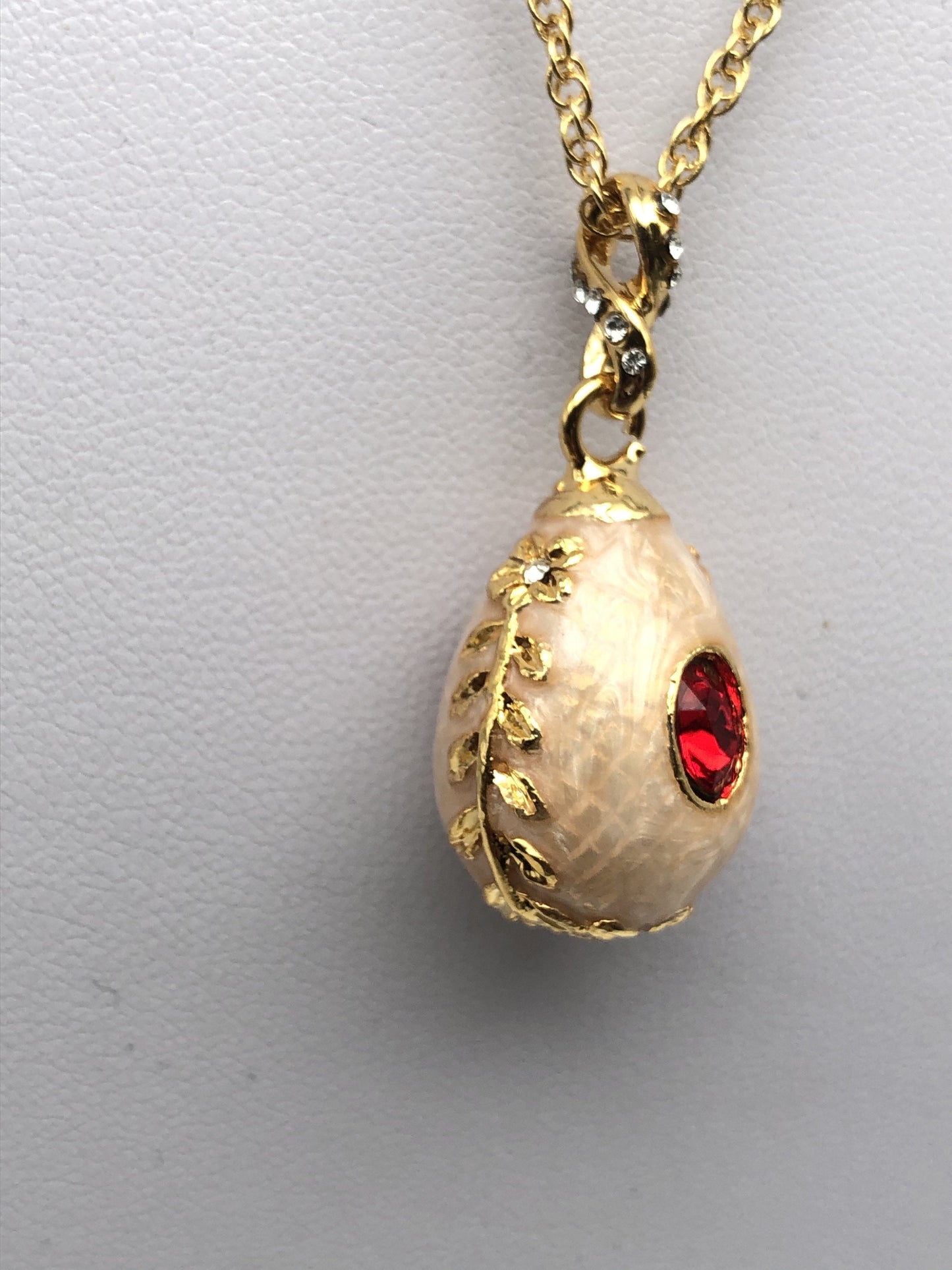 Pink Egg Pendant Gold Necklace by Keren Kopal