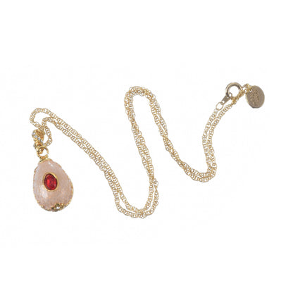 Pink Egg Pendant Gold Necklace by Keren Kopal