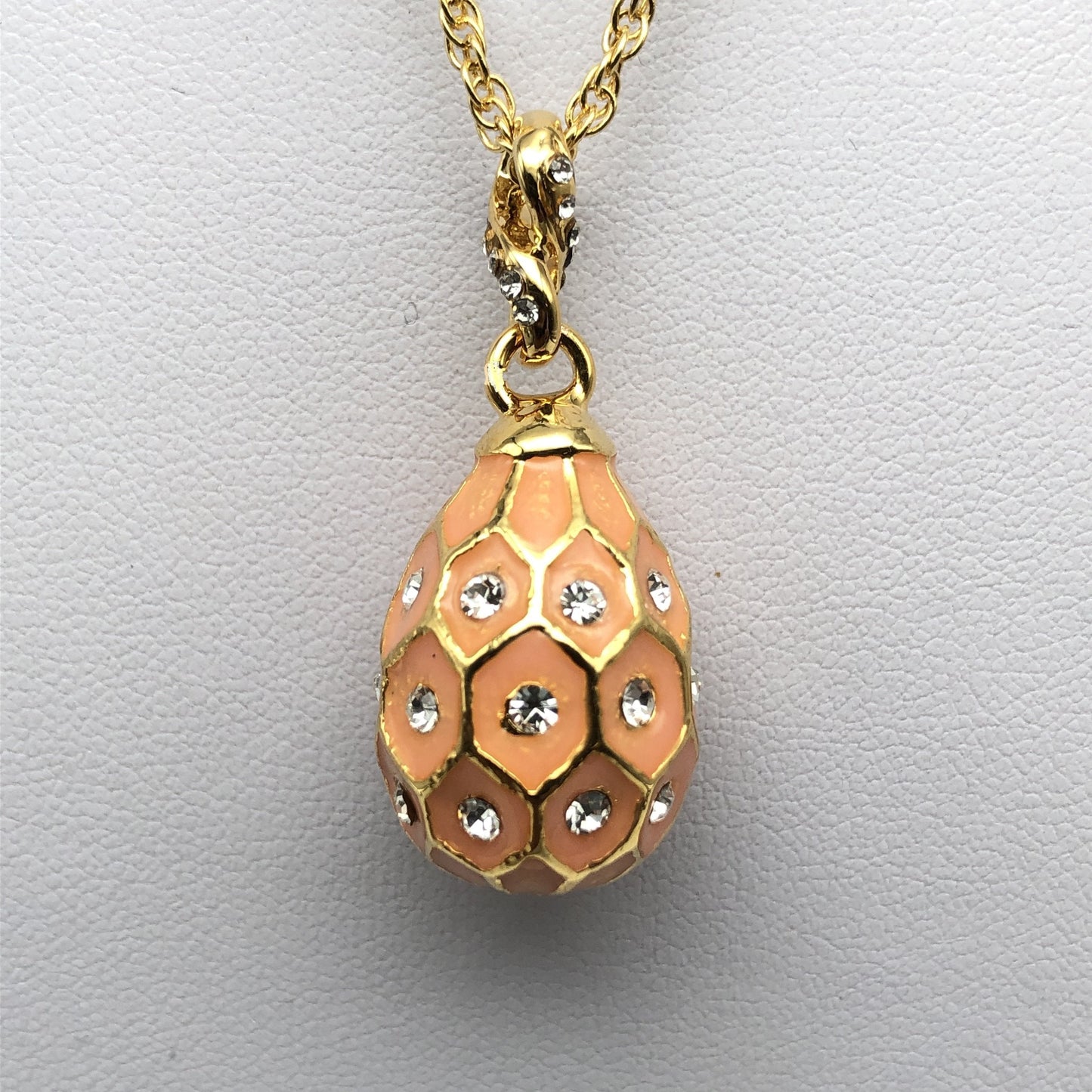 Pink Egg Pendant Gold Necklace by Keren Kopal