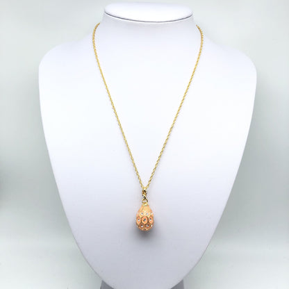 Pink Egg Pendant Gold Necklace by Keren Kopal