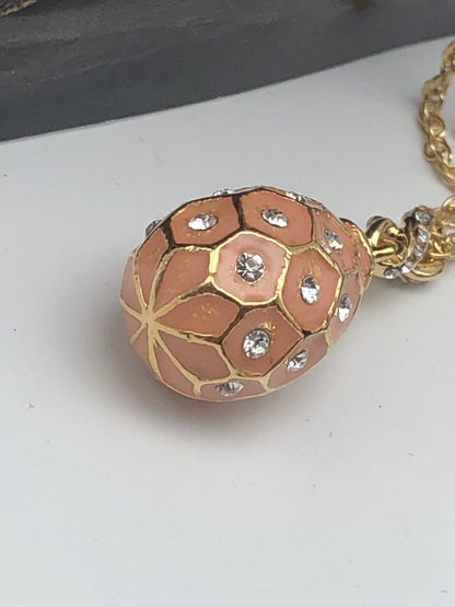 Pink Egg Pendant Gold Necklace by Keren Kopal