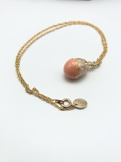 Pink Egg Pendant Necklace by Keren Kopal