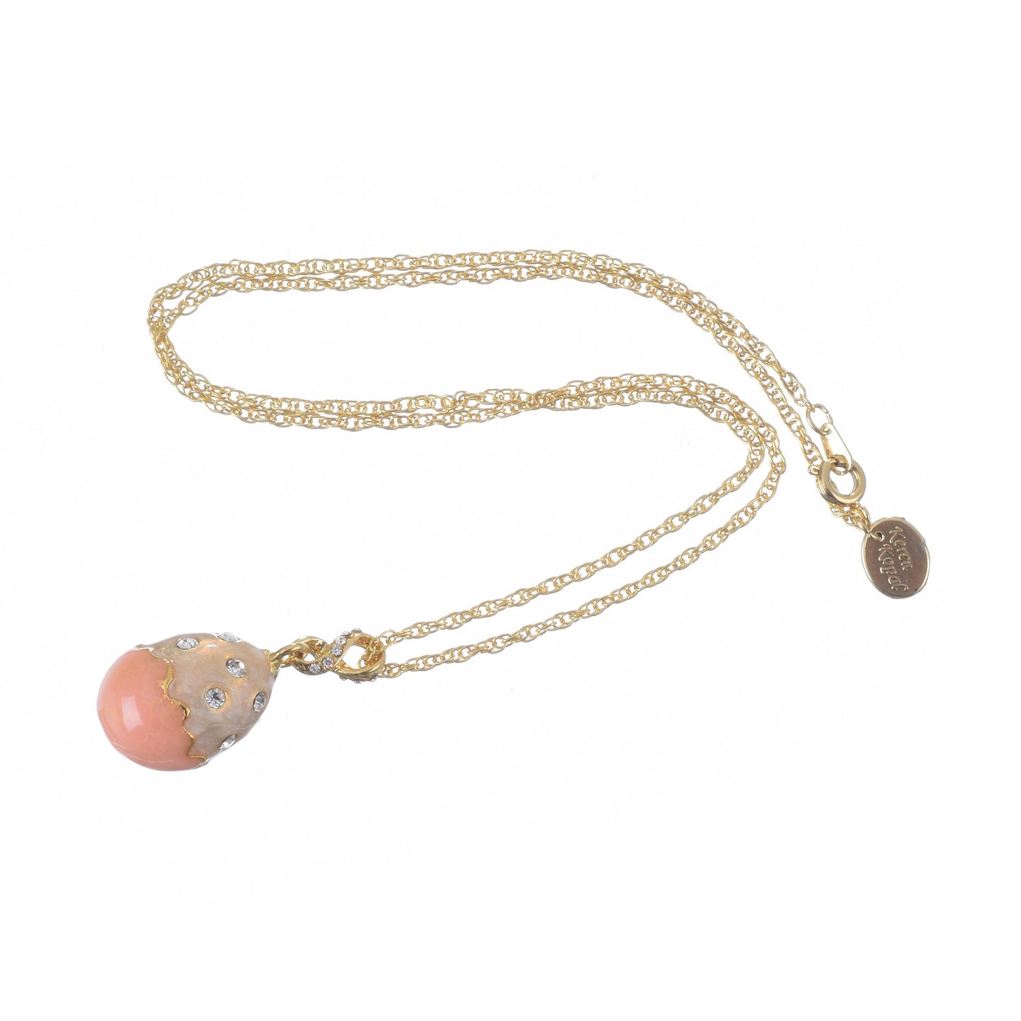 Pink Egg Pendant Necklace by Keren Kopal