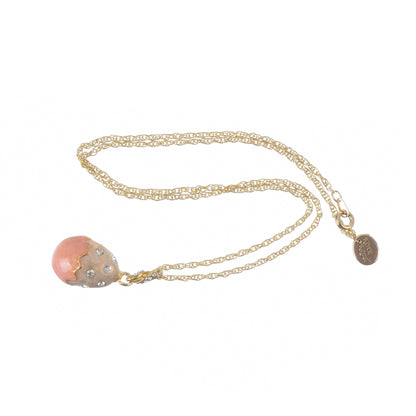 Pink Egg Pendant Necklace by Keren Kopal