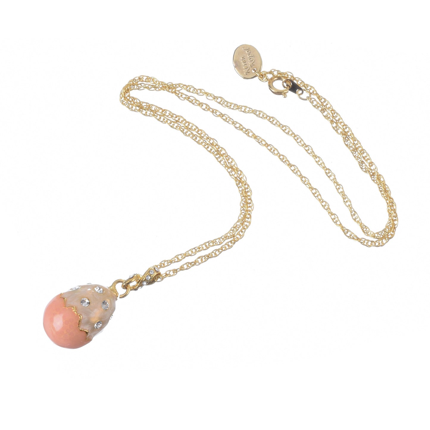 Pink Egg Pendant Necklace by Keren Kopal