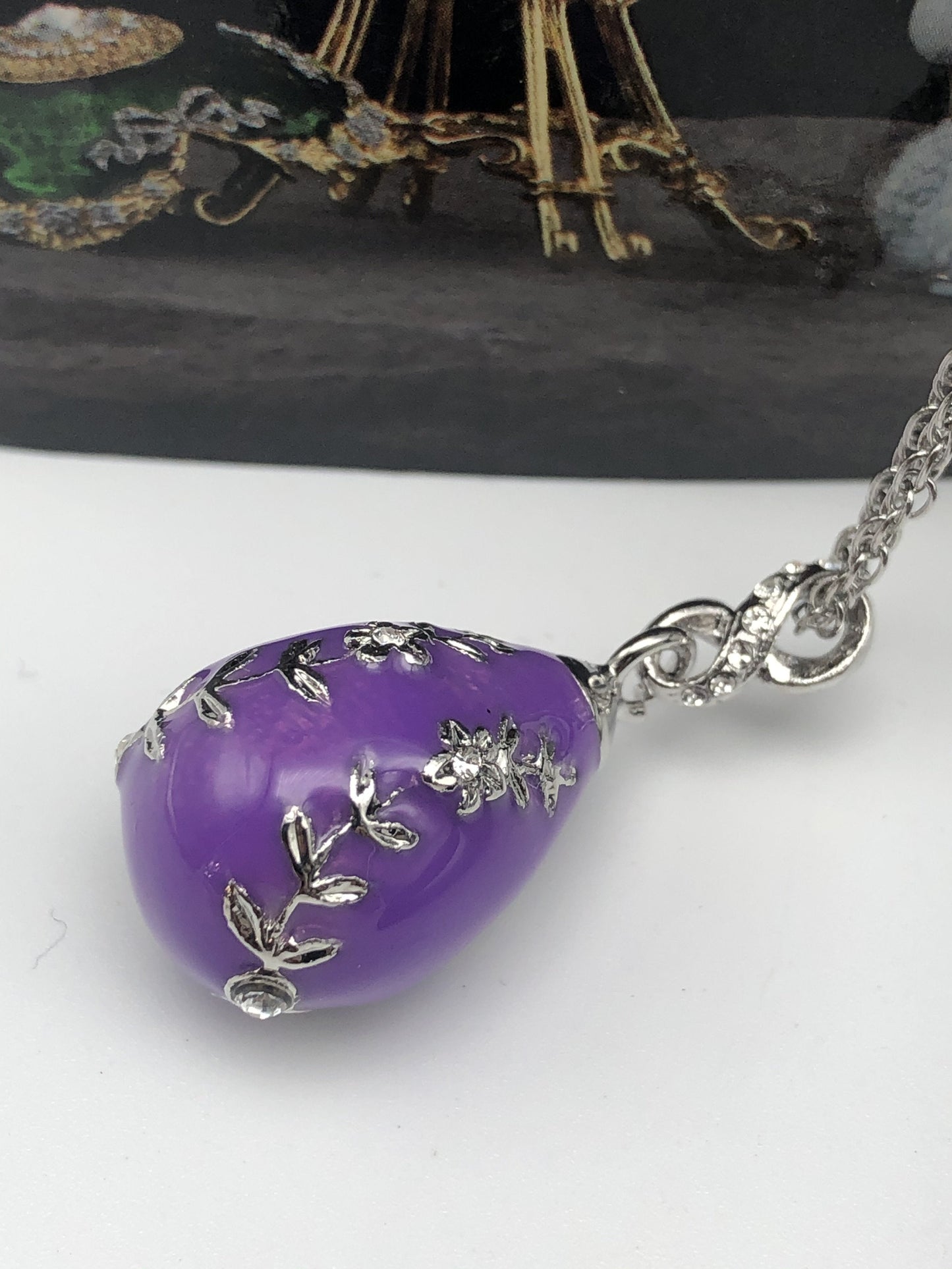 Purple Egg Pendant Necklace by Keren Kopal