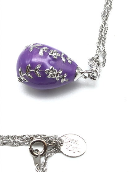 Purple Egg Pendant Necklace by Keren Kopal