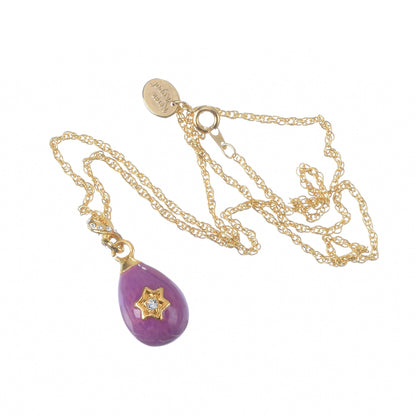 Purple Egg Star of David Pendant Gold Necklace by Keren Kopal