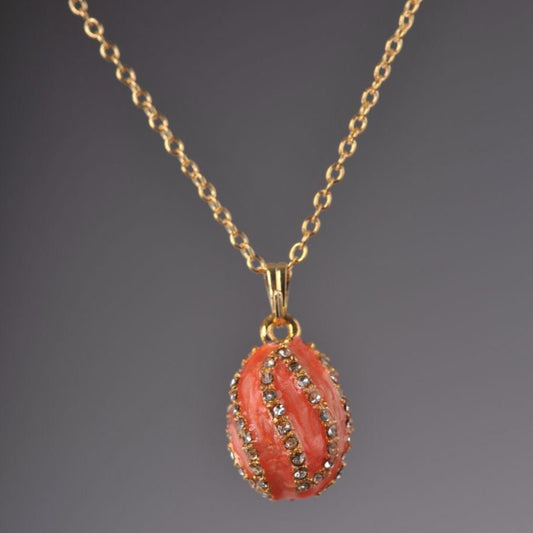 Salmon Spiral Egg Pendant Necklace by Keren Kopal