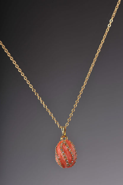 Salmon Spiral Egg Pendant Necklace by Keren Kopal