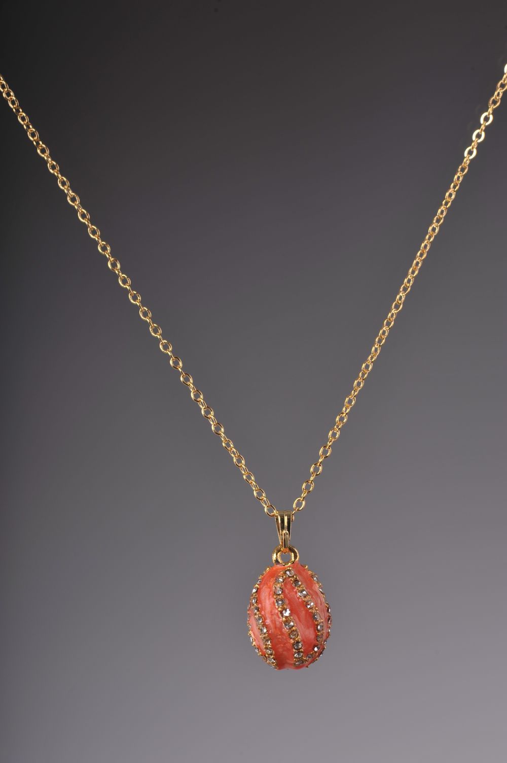 Salmon Spiral Egg Pendant Necklace by Keren Kopal