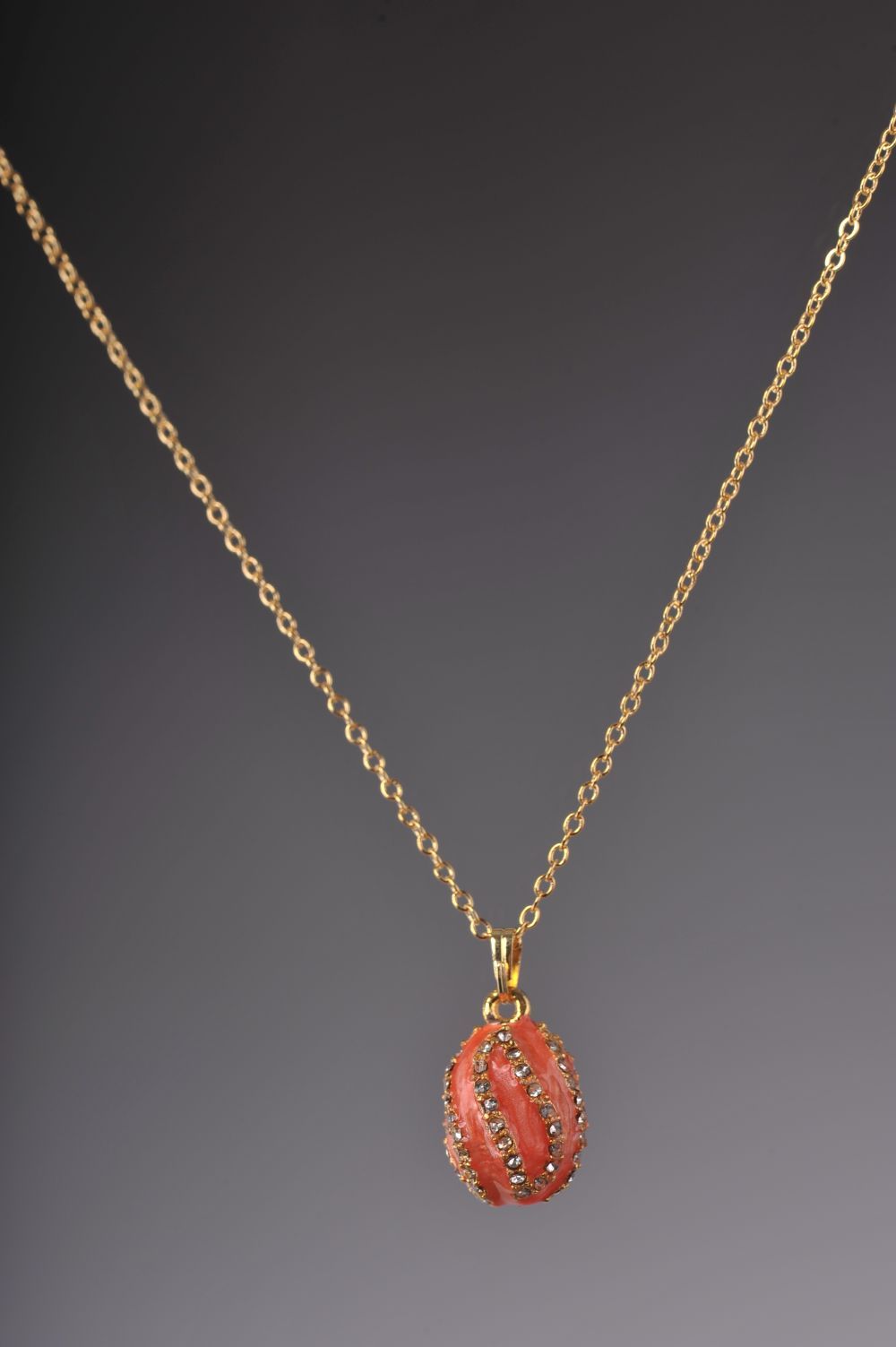 Salmon Spiral Egg Pendant Necklace by Keren Kopal