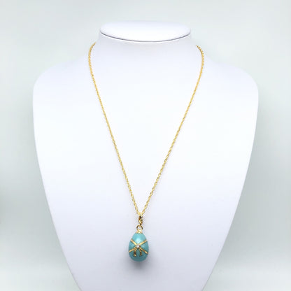 Turquoise Egg Pendant Necklace by Keren Kopal