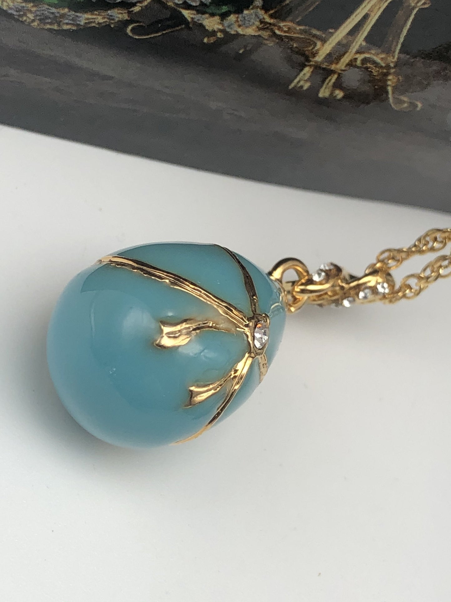 Turquoise Egg Pendant Necklace by Keren Kopal