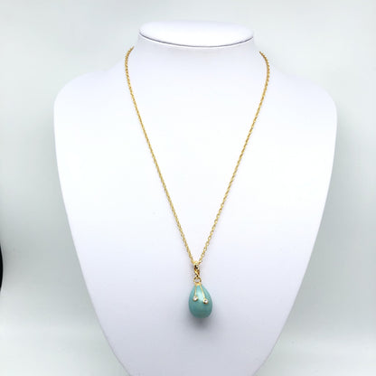 Turquoise Egg Pendant Necklace by Keren Kopal