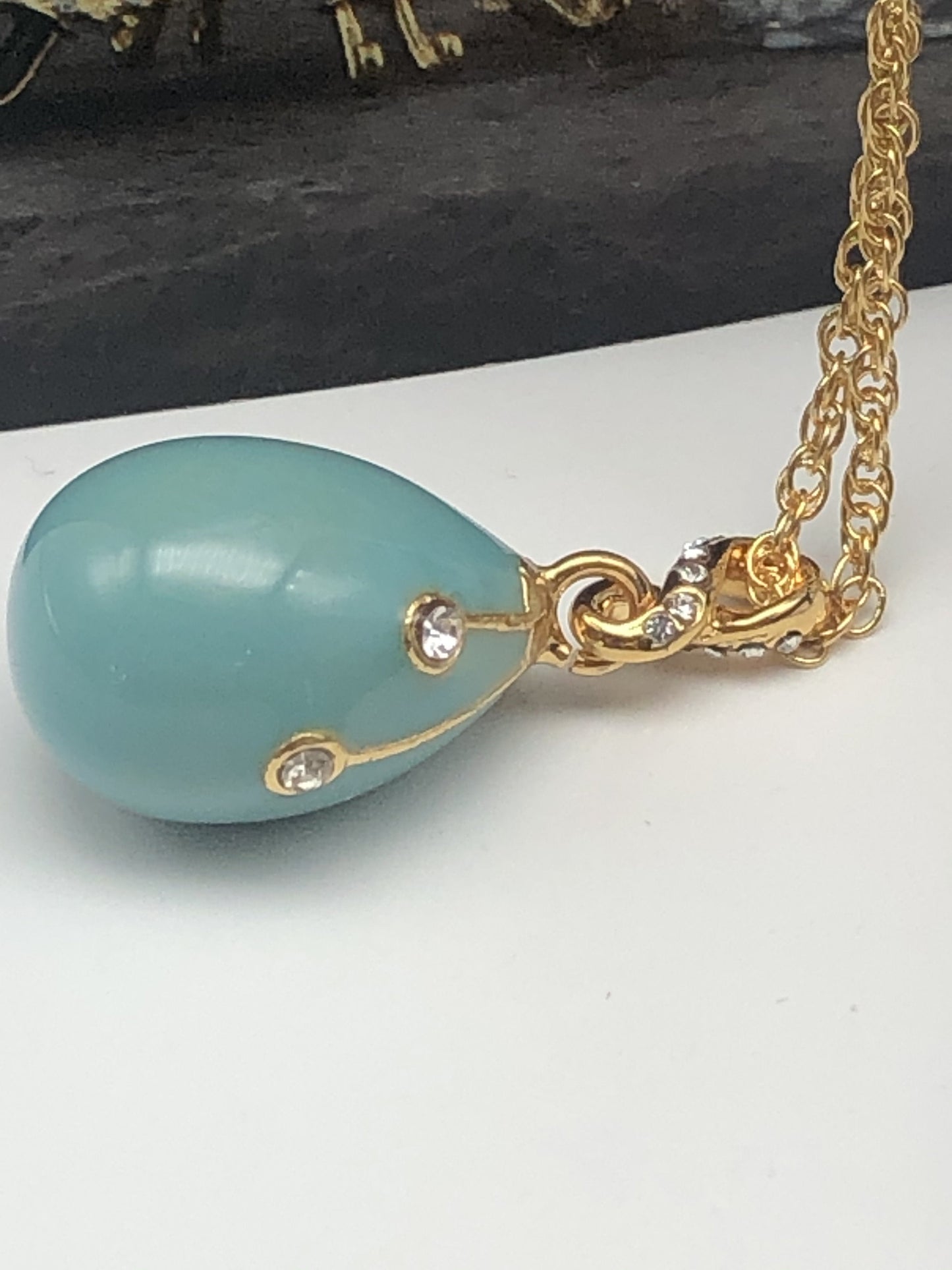 Turquoise Egg Pendant Necklace by Keren Kopal