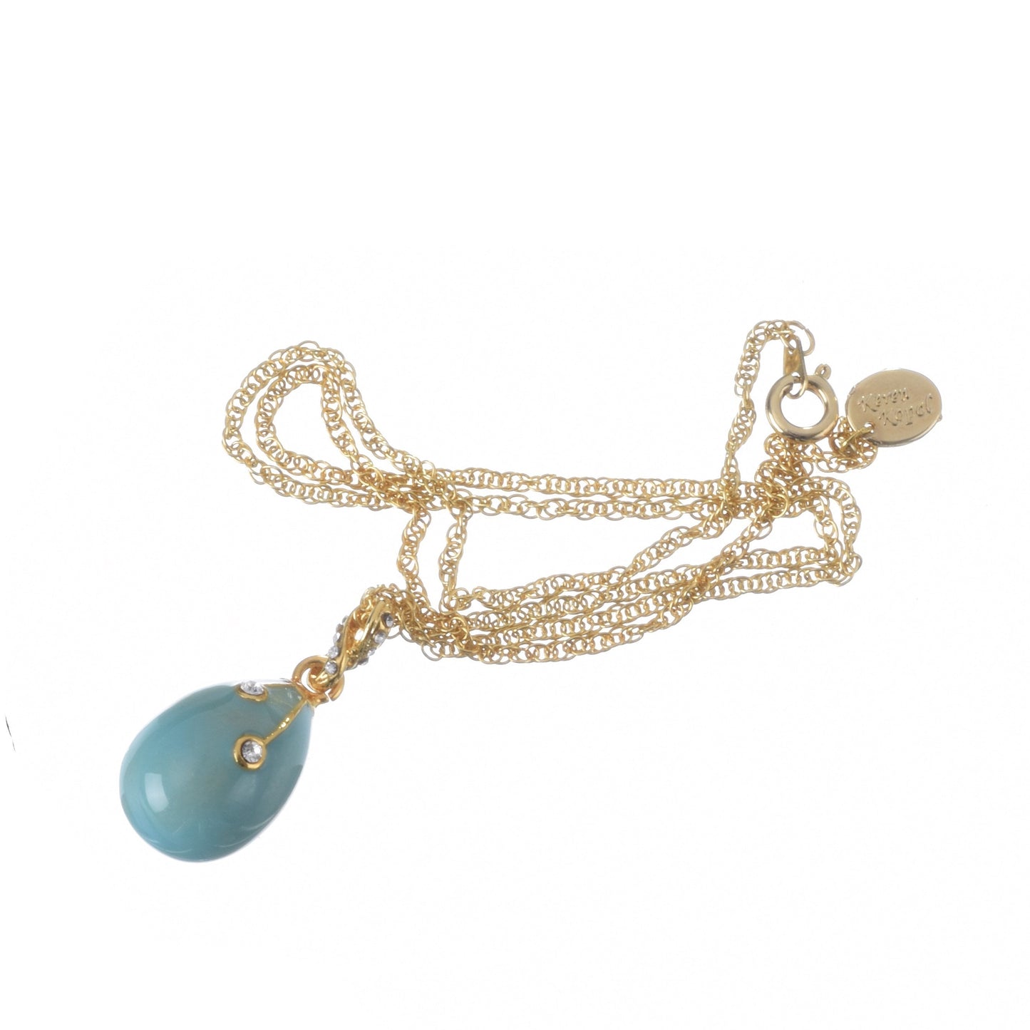 Turquoise Egg Pendant Necklace by Keren Kopal