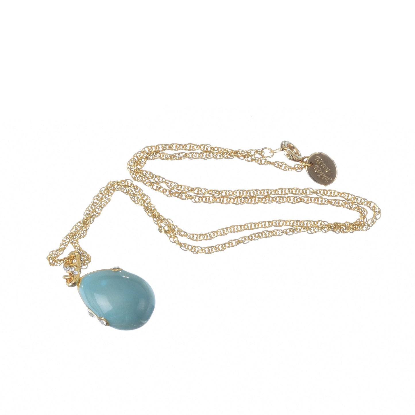 Turquoise Egg Pendant Necklace by Keren Kopal