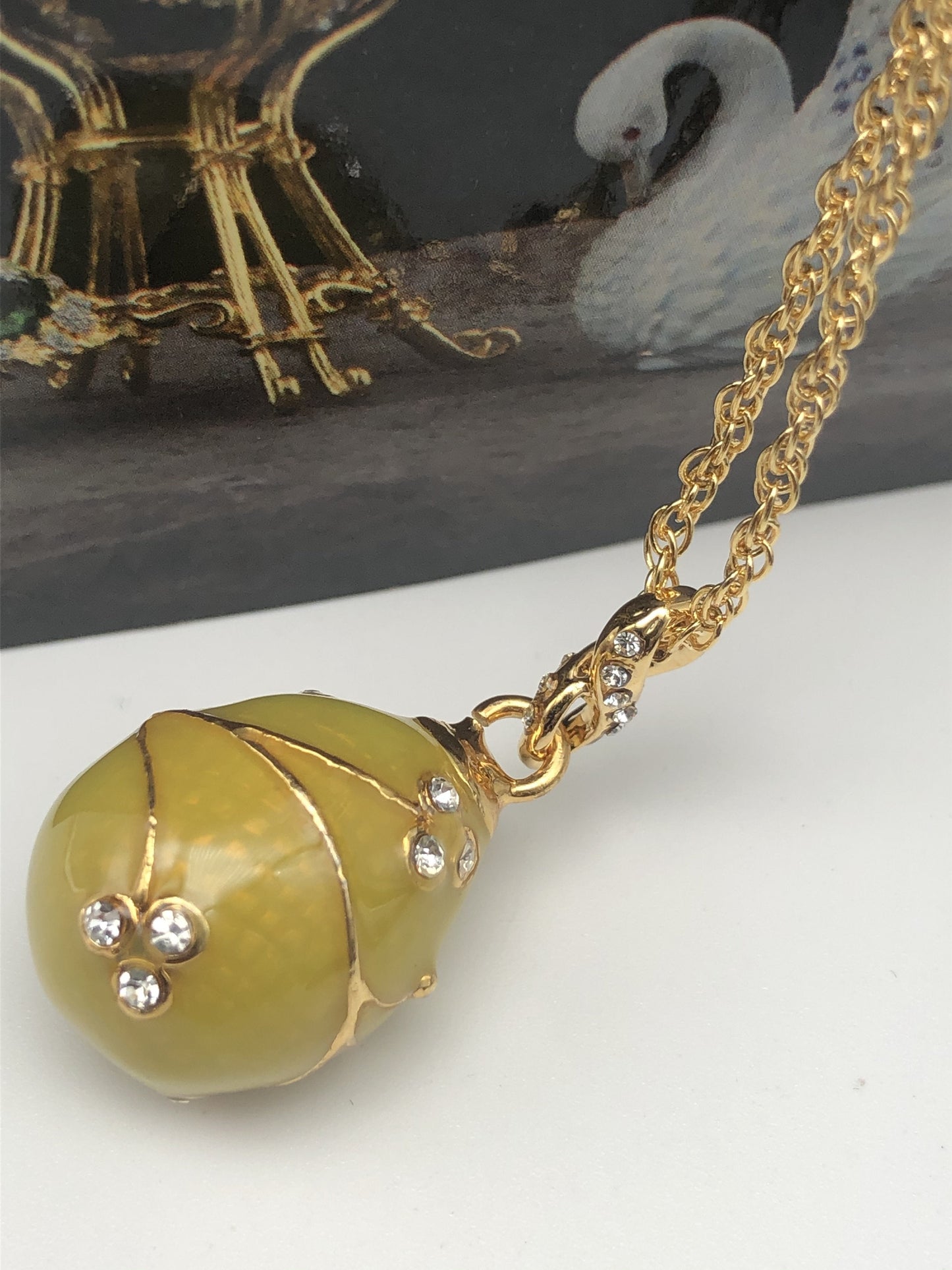 Yellow Egg Pendant Gold Necklace by Keren Kopal