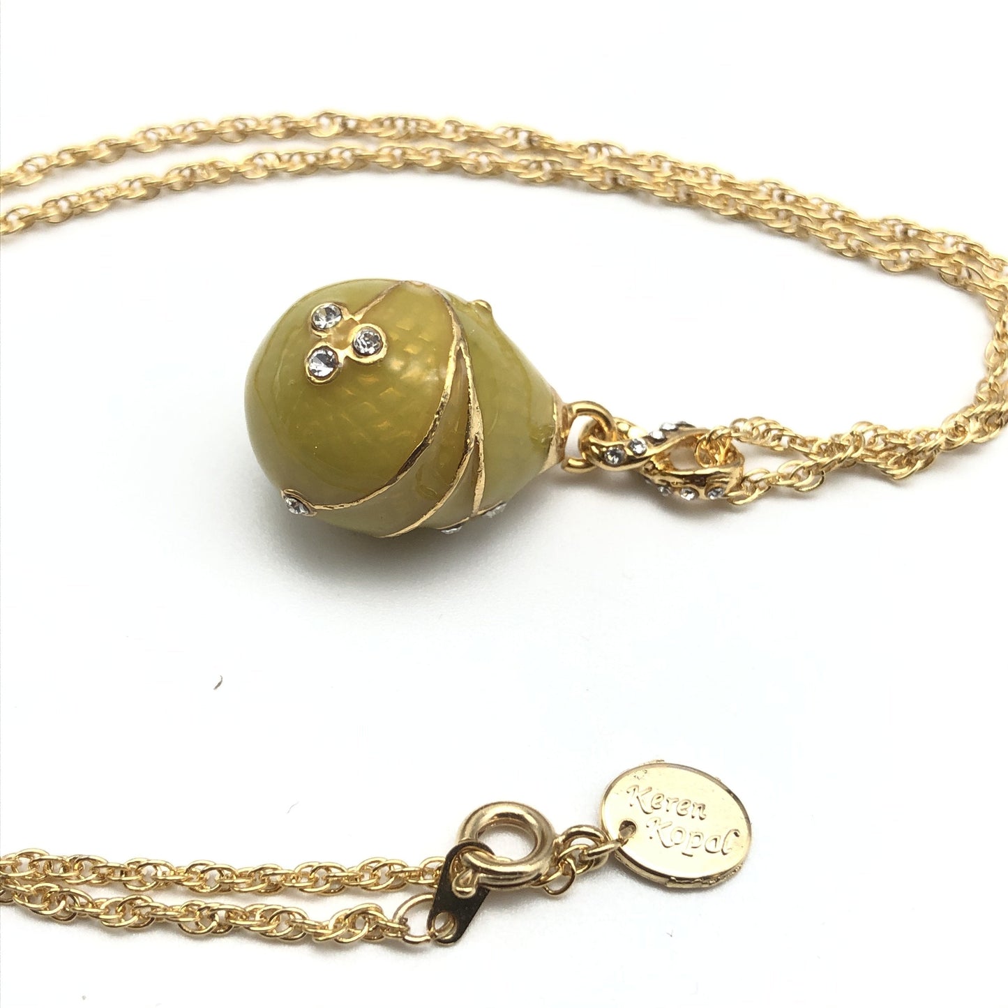 Yellow Egg Pendant Gold Necklace by Keren Kopal