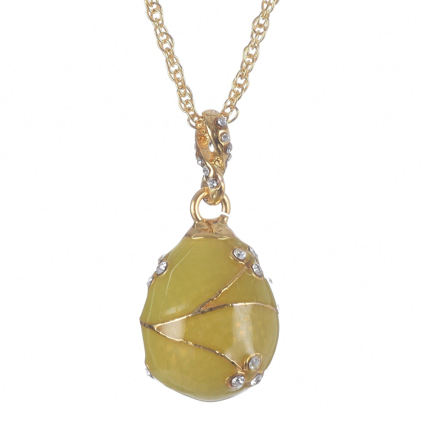 Yellow Egg Pendant Gold Necklace by Keren Kopal